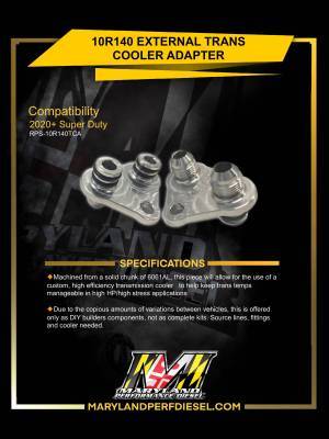 MPD - 2020 6.7 POWERSTROKE 10R140 TRANSMISSION EXTERNAL COOLER ADAPTER