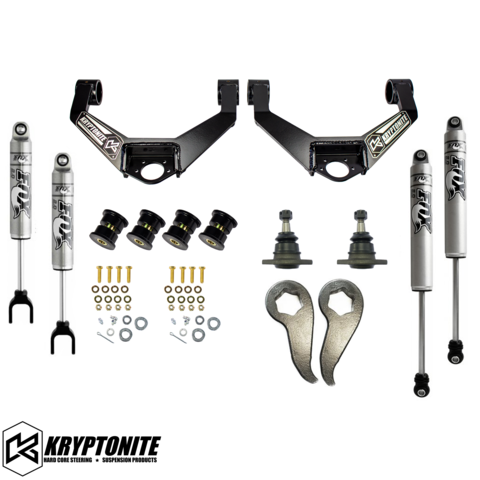 Kryptonite Products - KRYPTONITE STAGE 3 LEVELING KIT WITH FOX SHOCKS 2011-2019