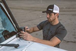 RIGID Industries - RIGID Industries RIGID Retro Trucker Hat With Offset Logo, Black Front, White Mesh Snapback 1029 - Image 5