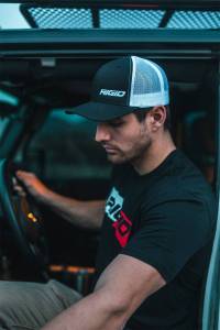RIGID Industries - RIGID Industries RIGID Retro Trucker Hat With Offset Logo, Black Front, White Mesh Snapback 1029 - Image 6