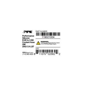 PPE Diesel - PPE Diesel EGR TO CAB COOLANT HOSE 2002 CA LB7 119021004 - Image 2