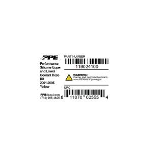 PPE Diesel Coolant Hose Kit 01-05 LB7 LLY (Yellow) 119024100