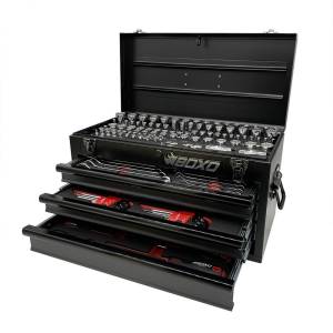 Boxo - 185-Piece Metric and SAE Tool Set with White 3-Drawer Hand Carry Box - Image 3